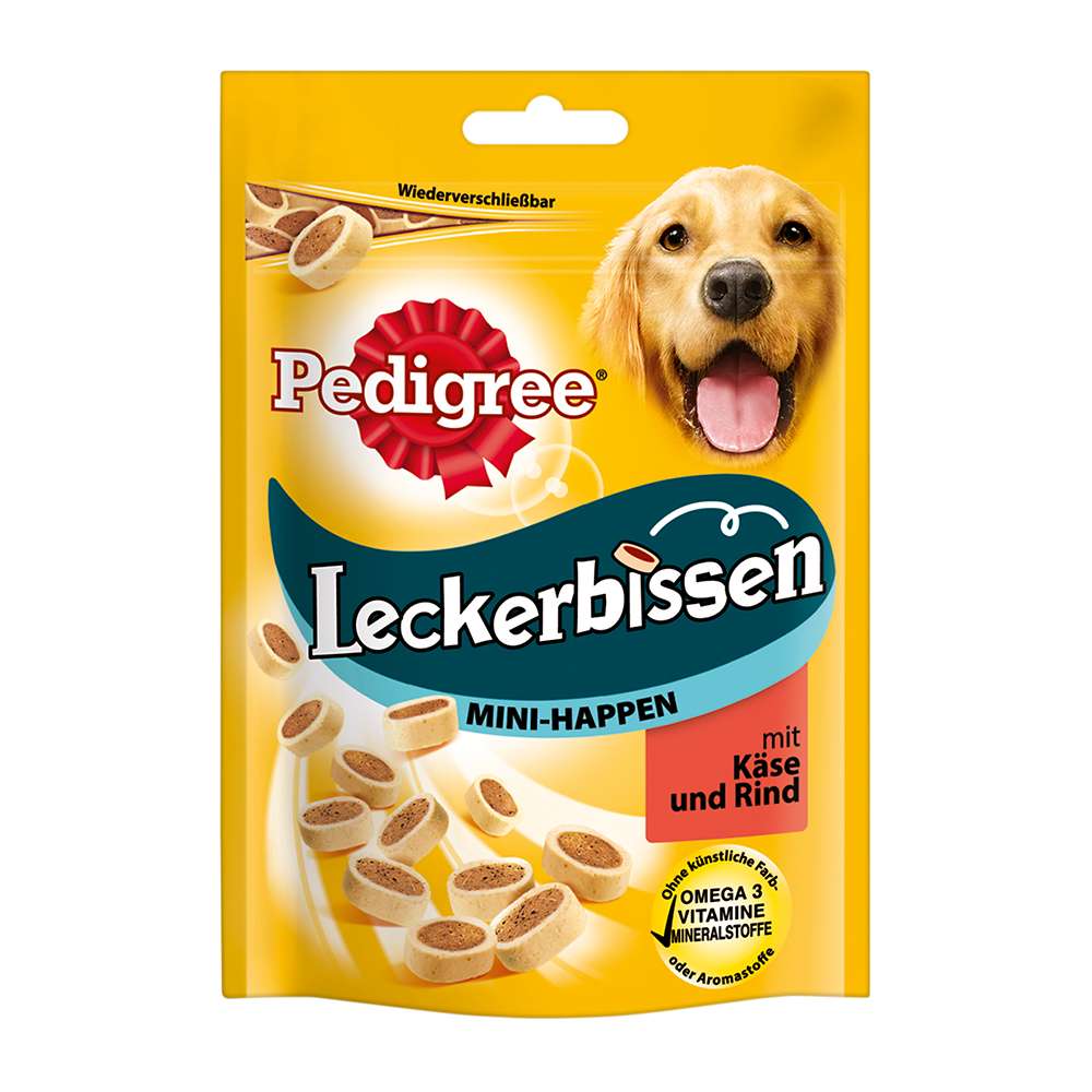 Pedigree Leckerbissen Mini-Happen mit Käse und Rind 140g