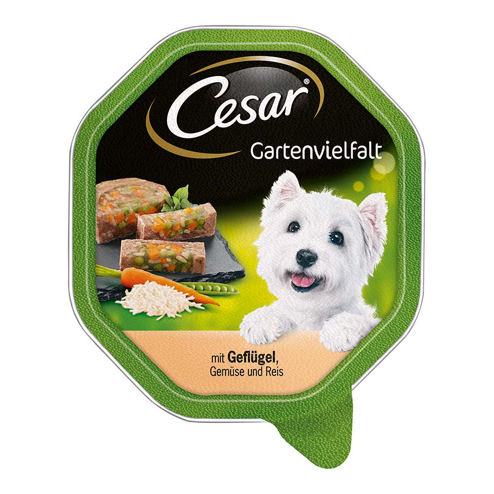 Cesar Gartenvielfalt Geflügel & Gemüse & Reis 150g