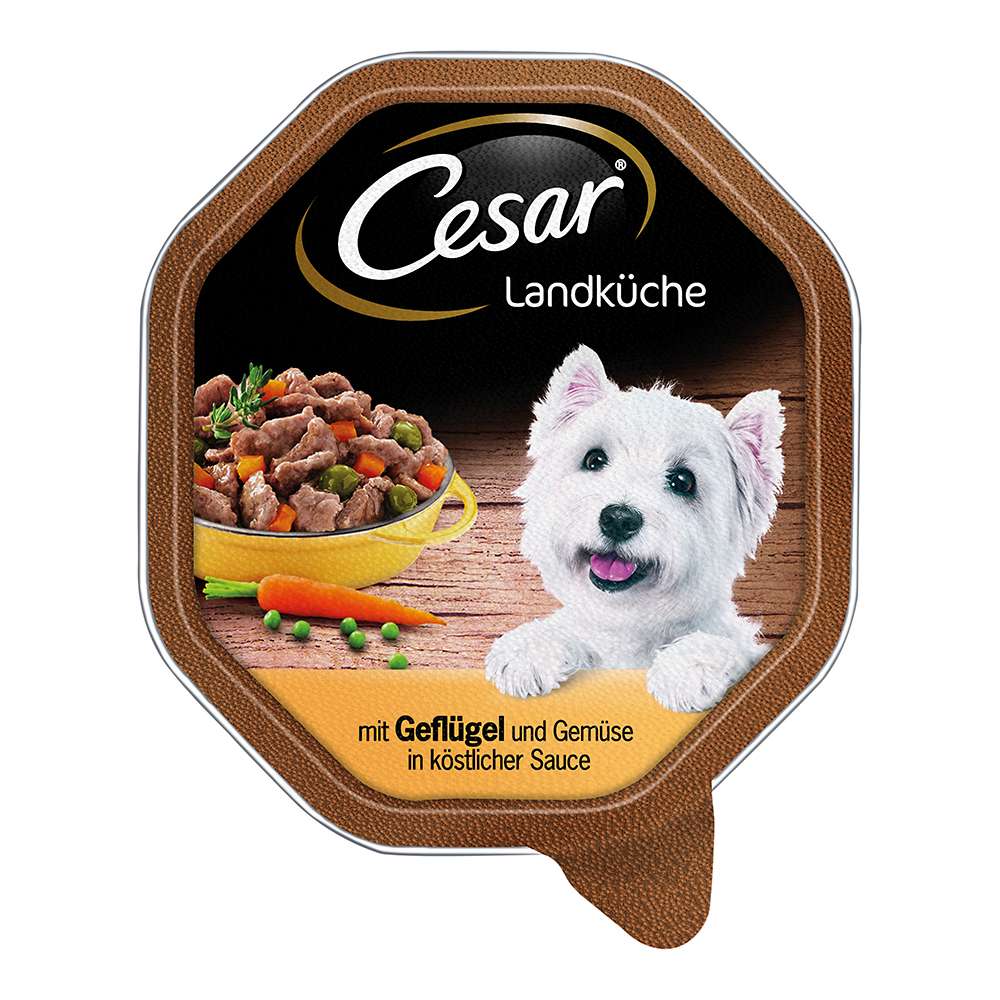 Cesar Landküche Geflügel & Gemüse in Sauce 150g
