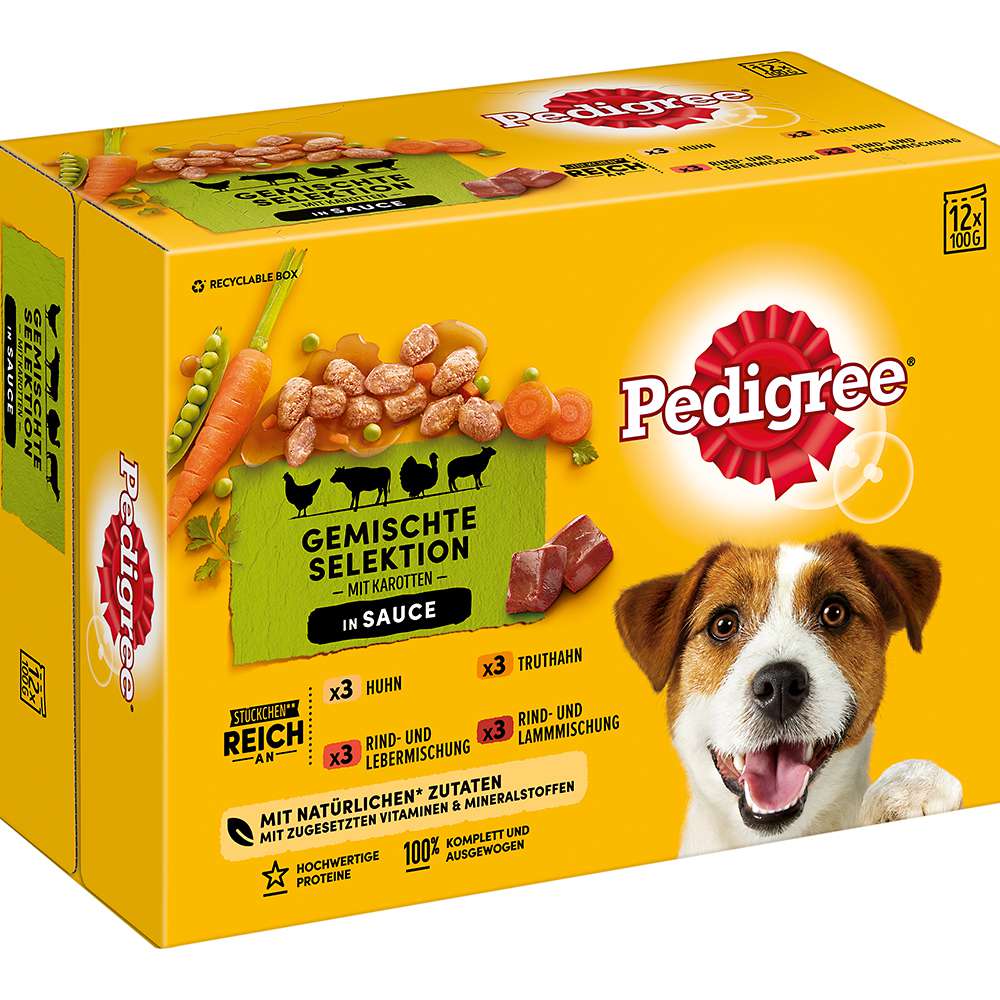Pedigree Portionsbeutel 12er Multipack - Gemischte Selektion 12x100g