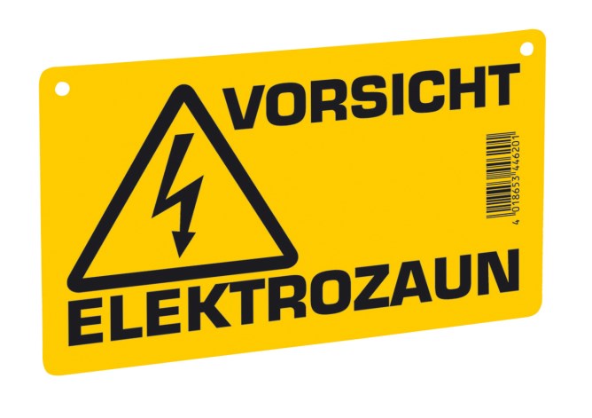 Warnschild Vorsicht Elektrozaun